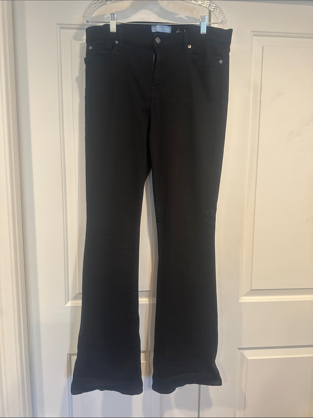 7 For All Mankind Black Velvet Jeans with Light Blue Label